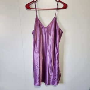 Vintage Alexandra Nicole Fuchsia Lavender Slip Dress Y2K Lingerie Sz L 1990s USA